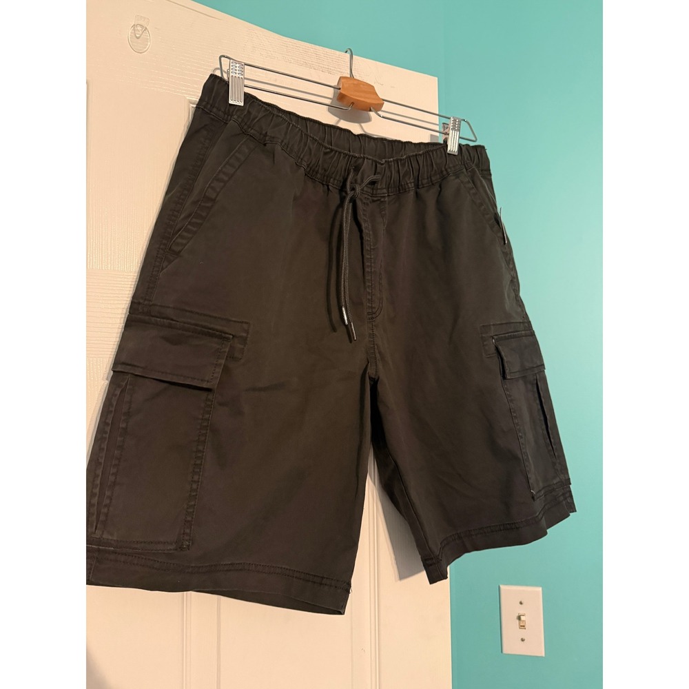 No Boundaries Mens Cargo Shorts Stretch Twill Shadow Black Size M 32-34 NWT